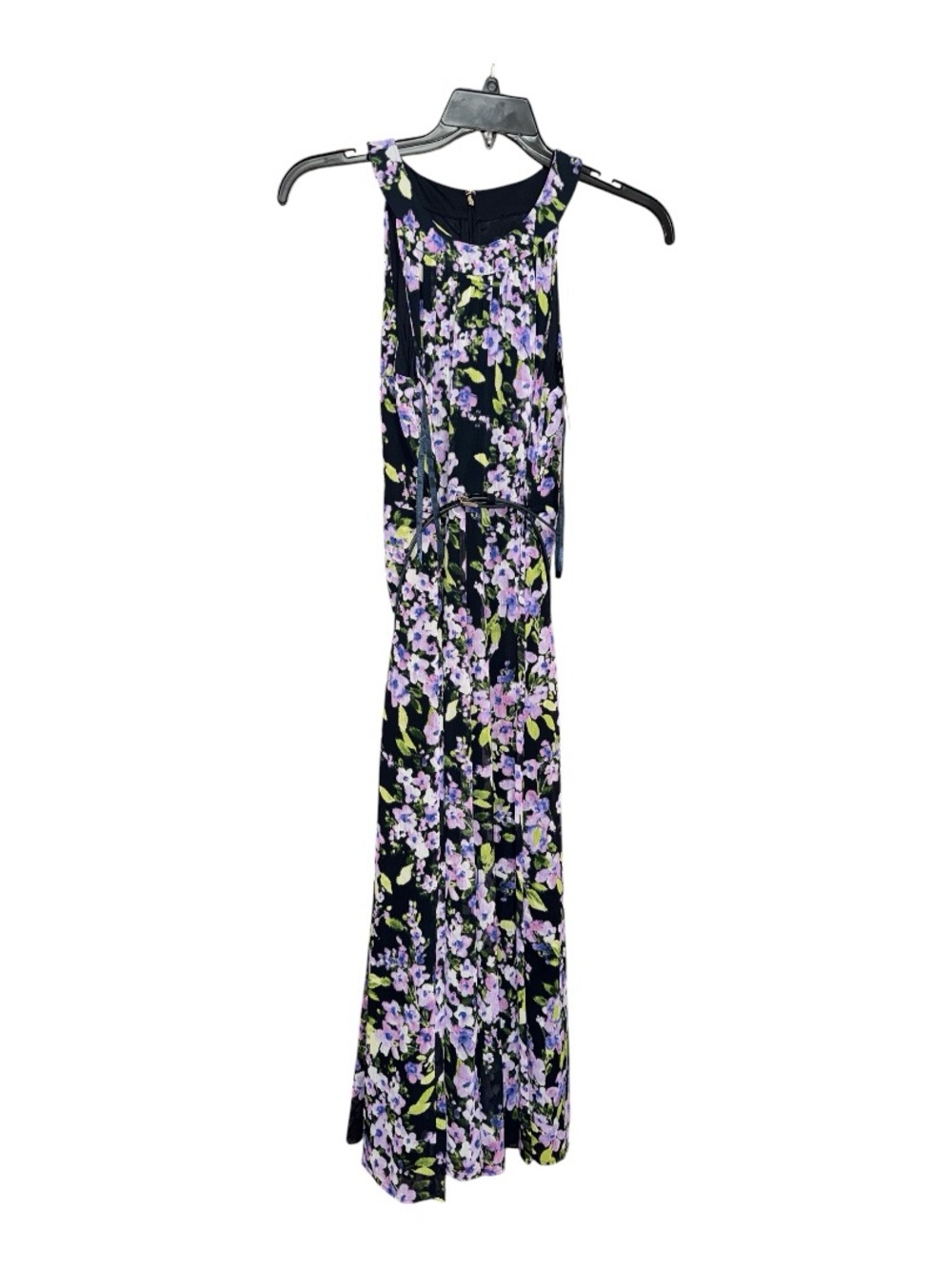 Floral Sleeveless Maxi Dress in Navy & Lavender